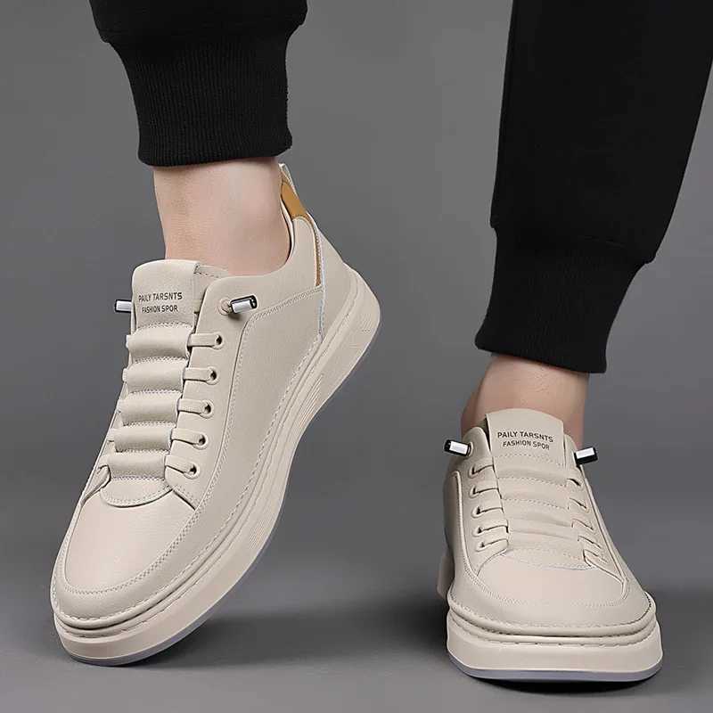 New Mens Shoes High Quality Leather Casual Shoes for Men Designer Sneakers Tennis Mascino Cfort Lace-up White Sport Shoes Y250312