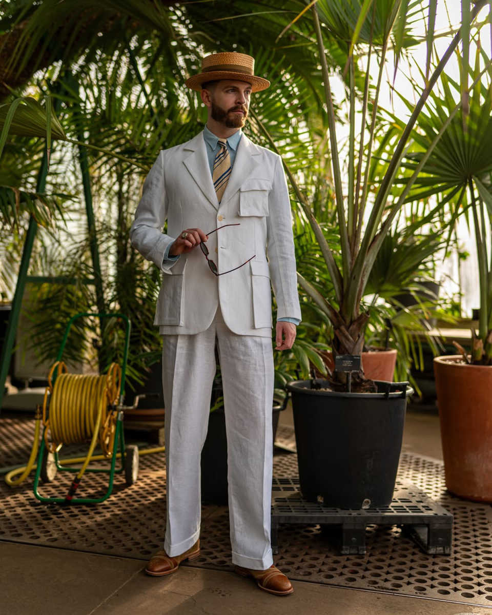 Vintage Wedding Tuxedos Single Breasted Men Suit Notched Lapel 2 Piece Set Jacket Pants Simple Groom Business Blazers Customized