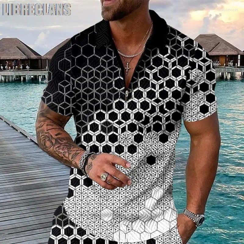 Men's Polos Summer Sportswear Casual Beach Short Sleeved Polo Shirt And Shorts Set Two-piece Clothing Street