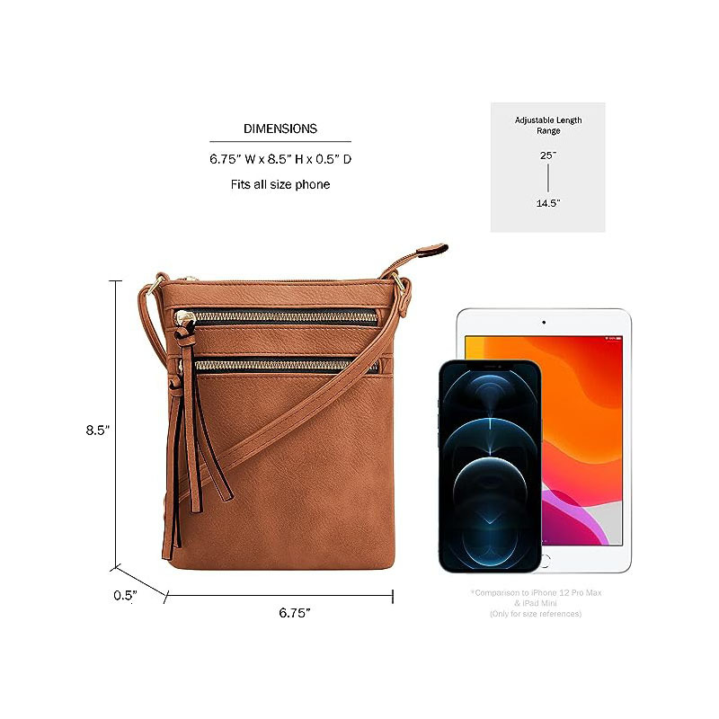 Women's Multifunctional Shoulder Simple Phone Bag, Large Capacity, Multi Card PU Diagonal Cross Bag