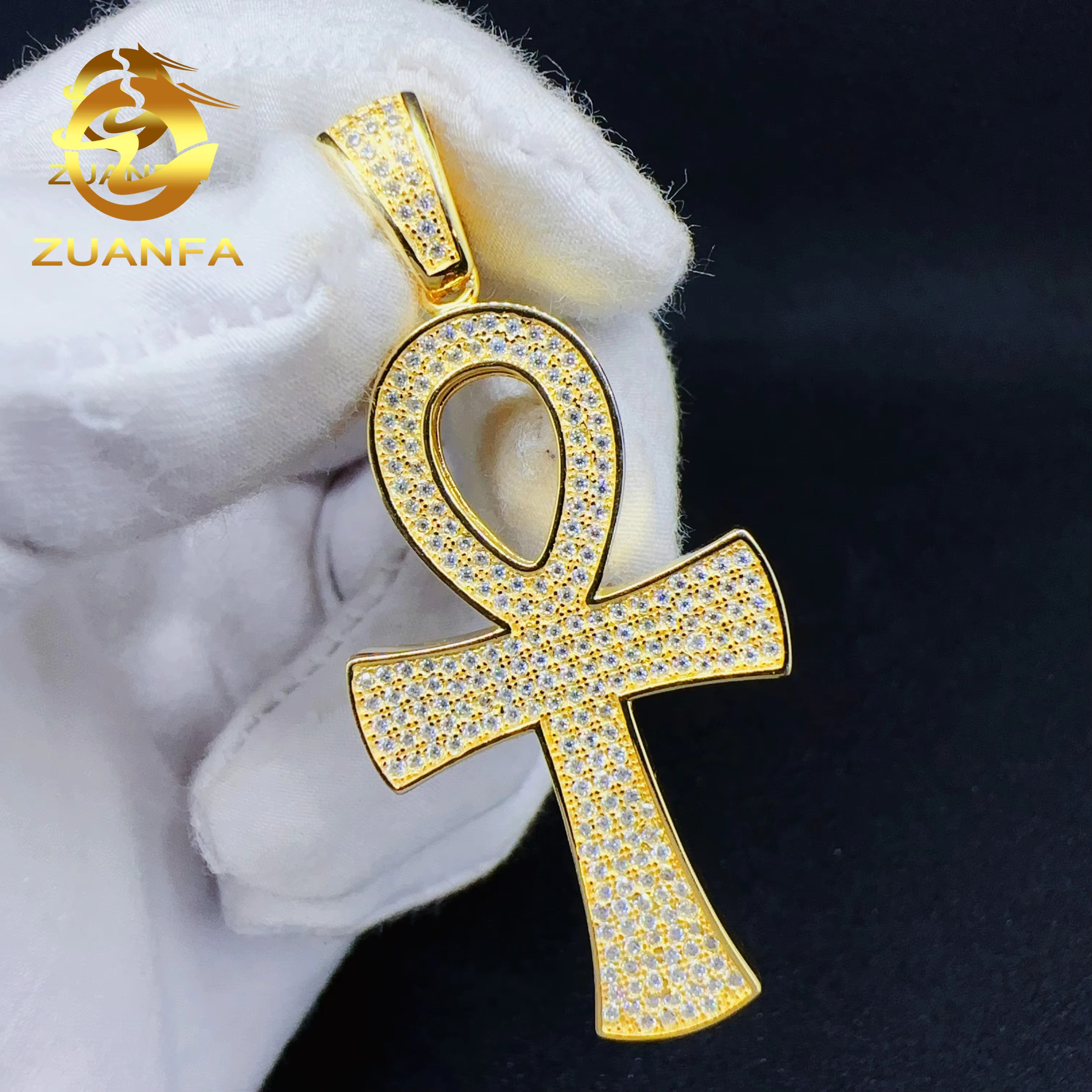 Wholesale Price Hip Hop Pendant Silver Vvs Moissanite Custom Diamond Iced Out Jewelry Chain Cross Pendant