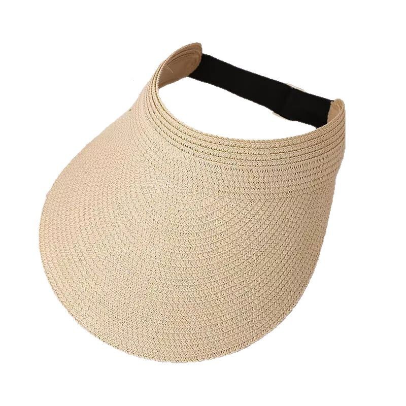 baseball cap 2025 Spring Summer Fine Grass Weaving Empty Top Foldable Sunscreen and Face Covering Sunshade Sun Hat