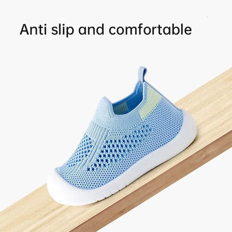 Baby Shoes Anti-slip Breathable Infant Crib Floor Socks with Rubber Sole for Children Girls Boys Mesh Shoes Soft Bottom Slippers 250312