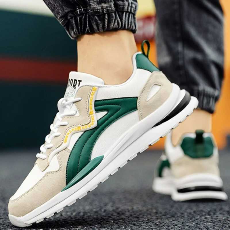 Men Shoes Outdoor Sneakers 2025 Fashion Lightweight Running Shoes PU Leather Tennis Shoes Mesh Lace Up Casual Shoe Tenis Hombres X250313