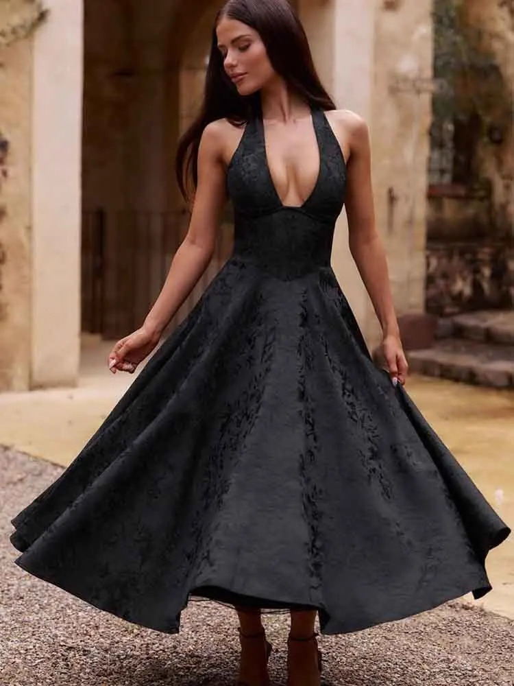 NIDANSI White Jacquard Folded Evening Dress Womens No Back Elegant Sexy Body Long Summer Vestitos 250313