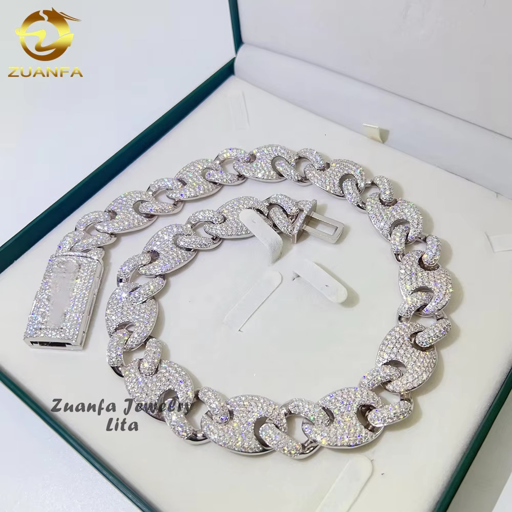 Hip Hop Jewelry Fashion New Design S925 Vvs Moissanite Diamond 20mm Miami Cuban Link Chain