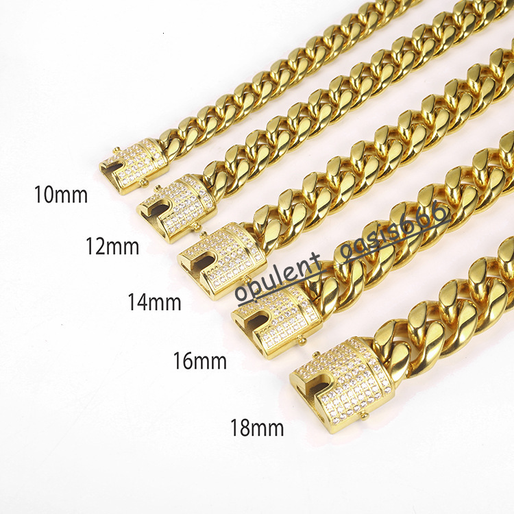 Factory Wholesale Hip Hop 316L Stainless Steel PVD Plating With CZ Diamond Cuban Link Chain
