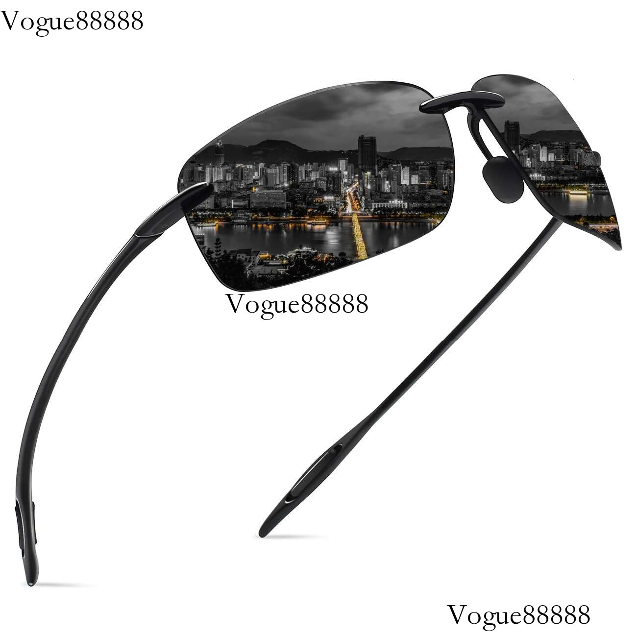 MAXJULI Men Sunglasses Classic Fashion Driving Sports Sun Glasses Rimless Male Female TR90 Frame UV400 Women's Eyewear 8009