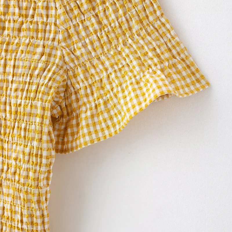 Willshela Womens Fashion Plain Single Chest Mini Dress Retro Collar Short Sleeve 250313