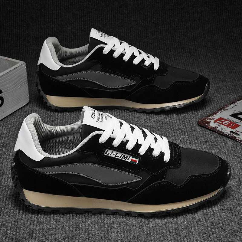 Mens Sports Shoes Lightweight Running Shoes Outdoor Lace up Forrest Gump Shoes Korean Edition Trendy Couple Skateboarding Shoes Y250315