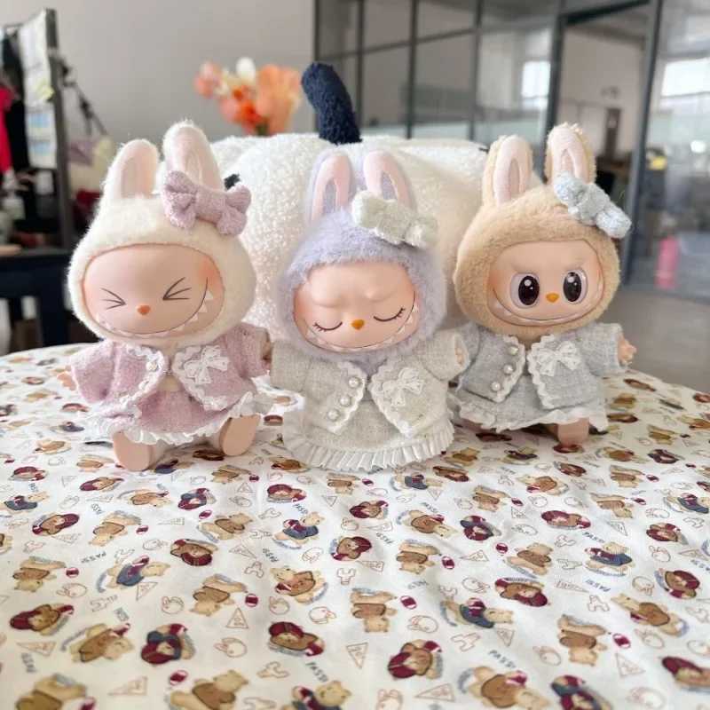 Mini DollS Clothes Outfit Accessories For Korea Kpop Exo 15cm Labubu Idol V2 Pink black white blue skirt set Clothing GiftT250313