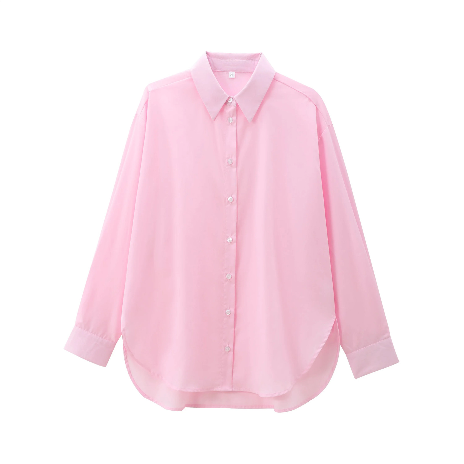 Tangada Women Blue Oversized Shirt Long Sleeve Female Cotton Blouse Tops PS078 250313