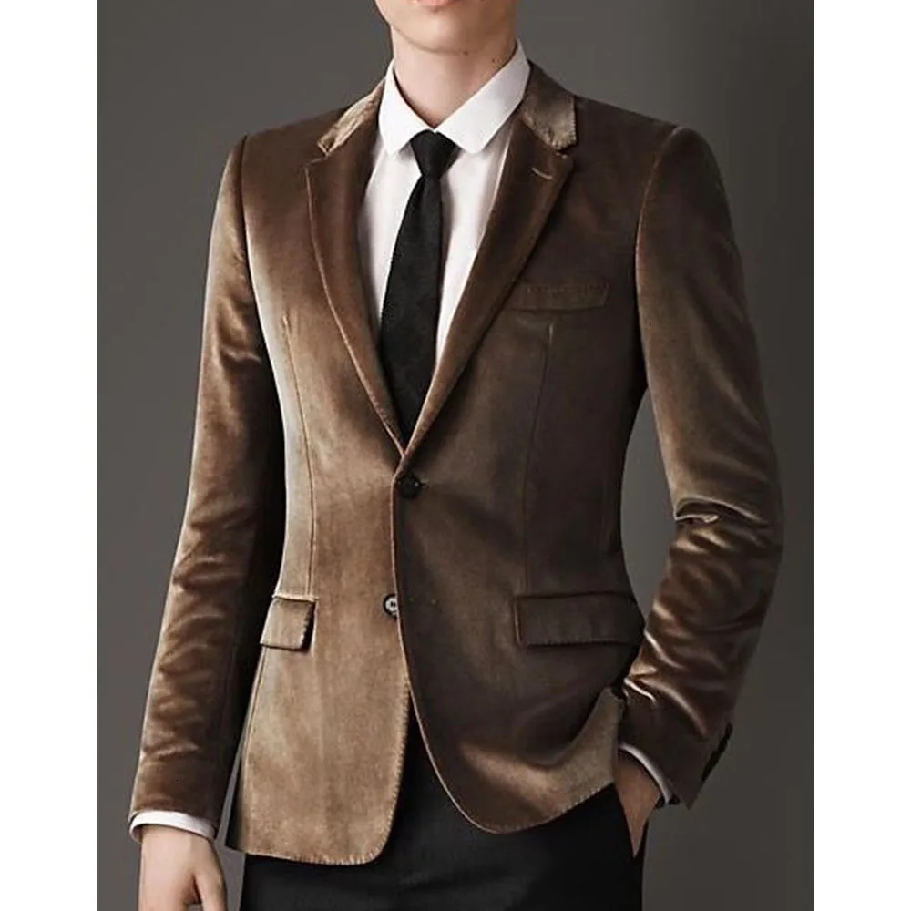 Mens jacket made of highquality velvet fabric ultrathin and suitable for single chest waist fashion n casual comfortable 250313