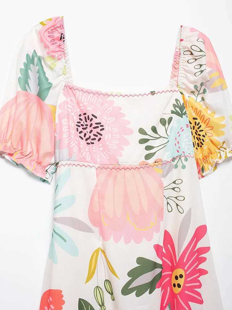 Urban Sexy Dresses 2020 new womens clothing European and American fashion casual simple print embryo square collar short sleeved Dr Y240312BV06