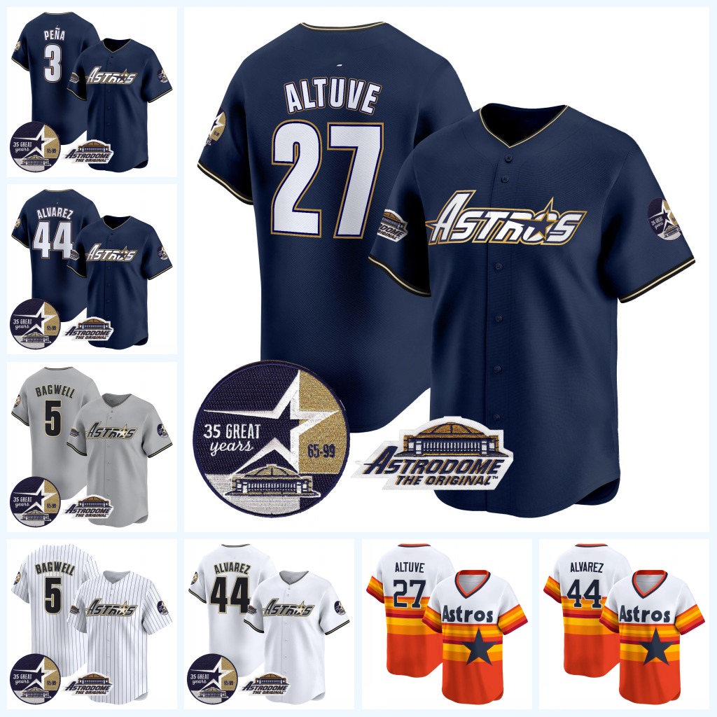 Astros THROWBACK Baseball Jersey Jeremy Pena Jose Altuve Yordan Alvarez Jake Meyers Yainer Diaz Chas McCormick