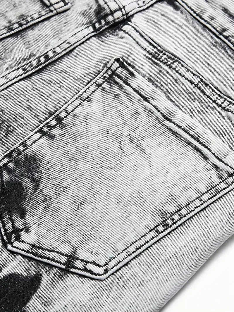 Summer ultrathin elastic mens shorts fashionable retro ned denim streetwear 98% pure cotton cargo 250313