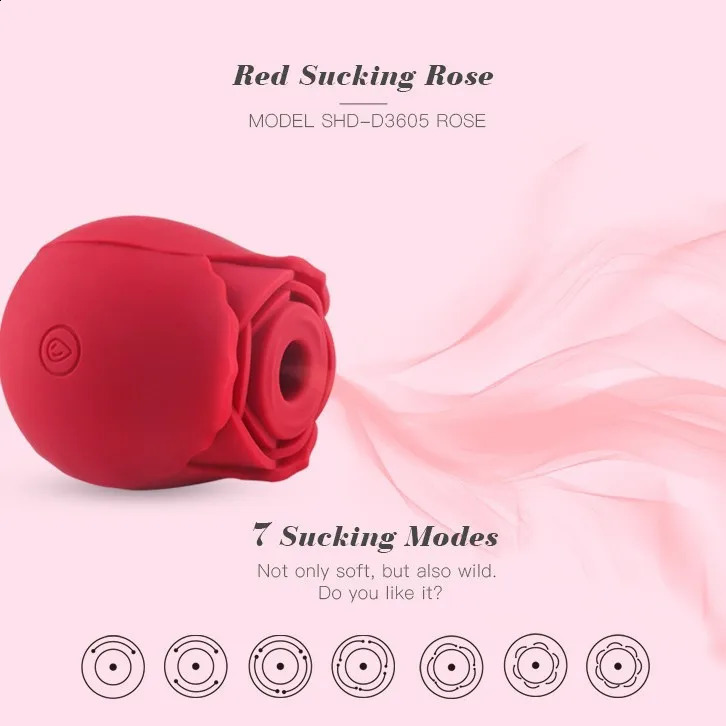 Rose Shape Intimate Good Nipple Suction Cup Oral Licking Vaginal Vibration Stimulating Powerful Sex Toy vibrator 250313