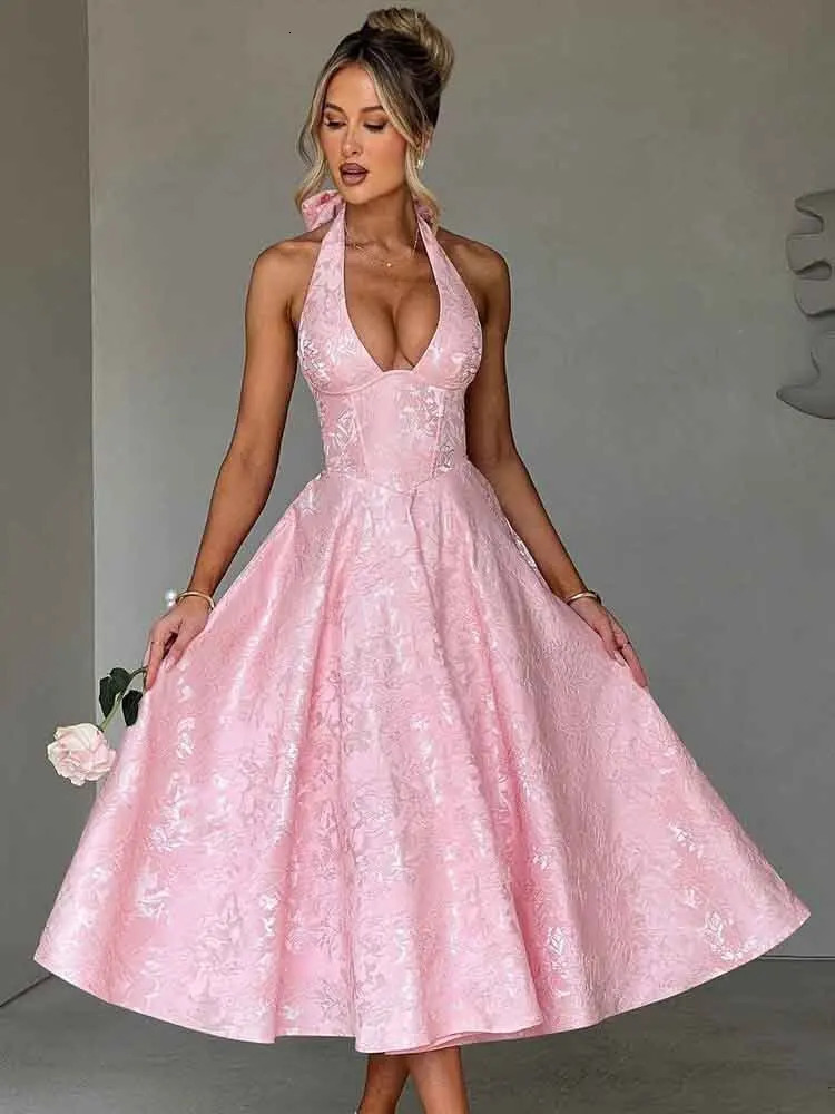 NIDANSI White Jacquard Folded Evening Dress Womens No Back Elegant Sexy Body Long Summer Vestitos 250313