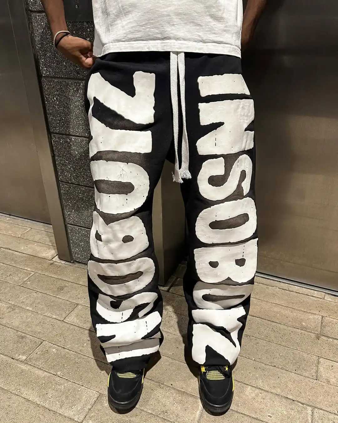 American Fashion New Street Retro Letter Patch Baggy Jogging Pants Men And Women Y2K Harajuku Hip Hop Casual Wide legs Trousers X250625