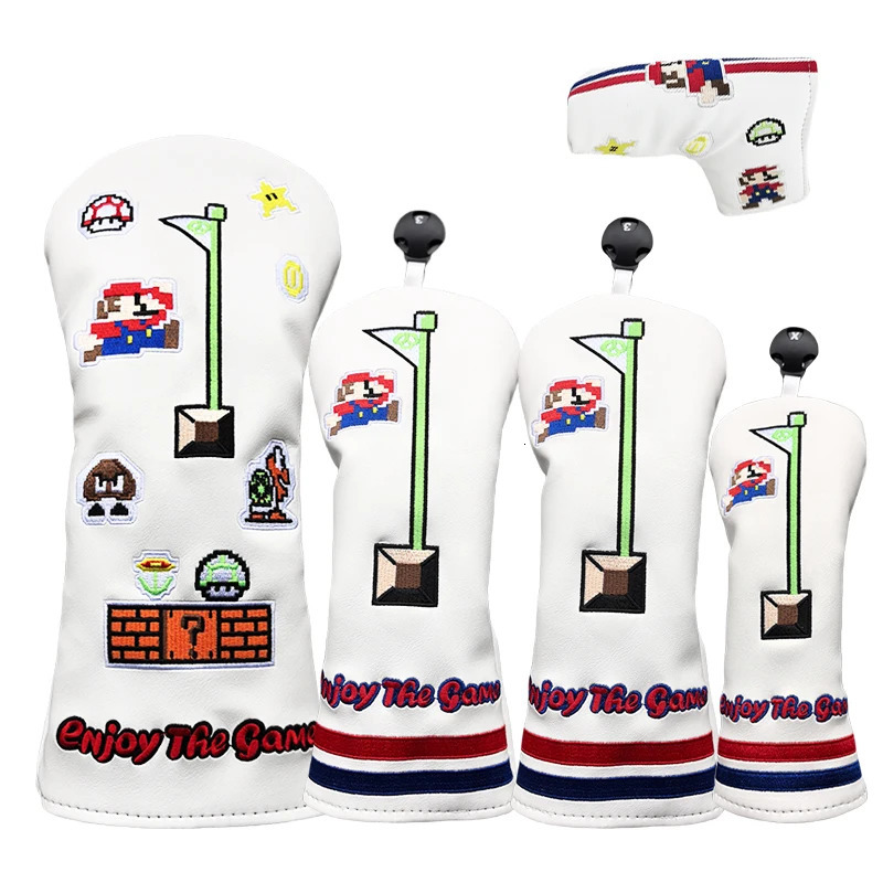 Mary Golf Wood Cover Driver Fairway Hybrid Putter Cover Waterproof Protector Set Soft Durable Golf headCovers 250312