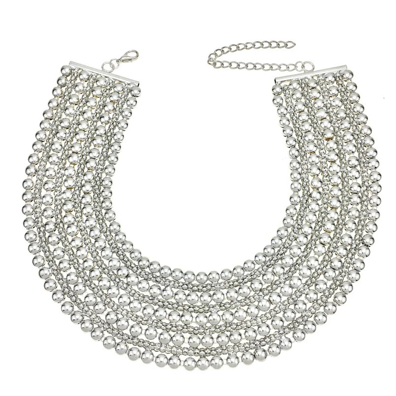 UKEN Metal Beads Chain Chunky Maxi Necklaces For Women Fashion Choker Collar Statement Necklace Vintage Jewelry Wedding Party250305