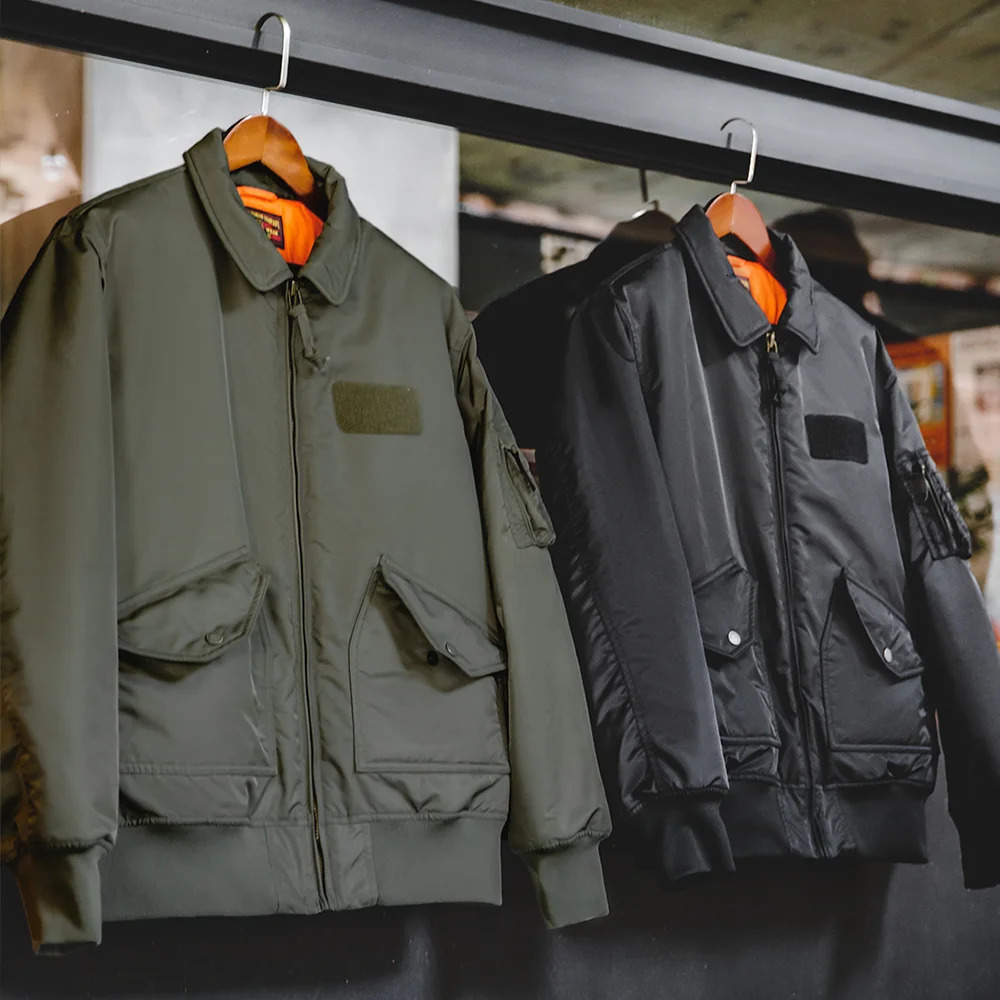 Maden Mens CWU45P Bomber Jacket AutumnWinter Windproof Thick Coat Orange Lining High Density Waterproof Fabric 250313