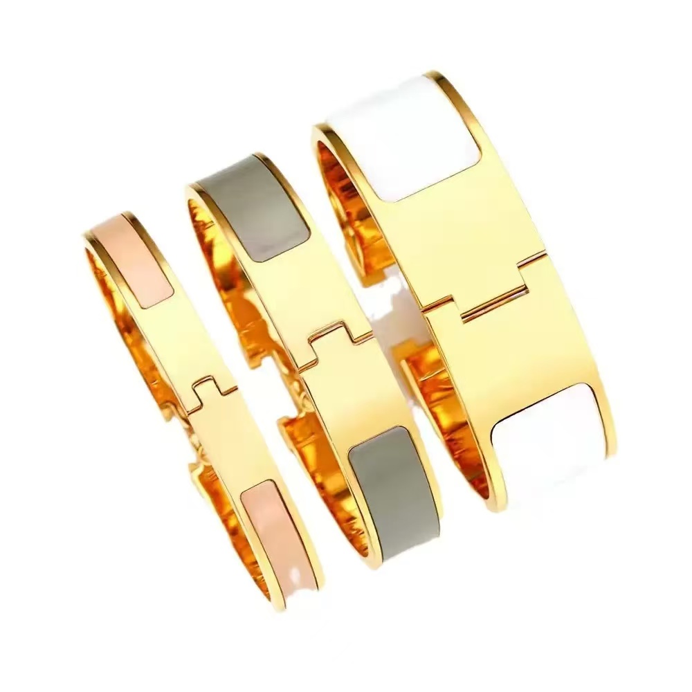 Charm Bracelet Designer Colored Enamel Designer Bracelet 3 Width Luxury Jewelry Valentine's Day Gift Designer Jewelry Size 17/19 Size