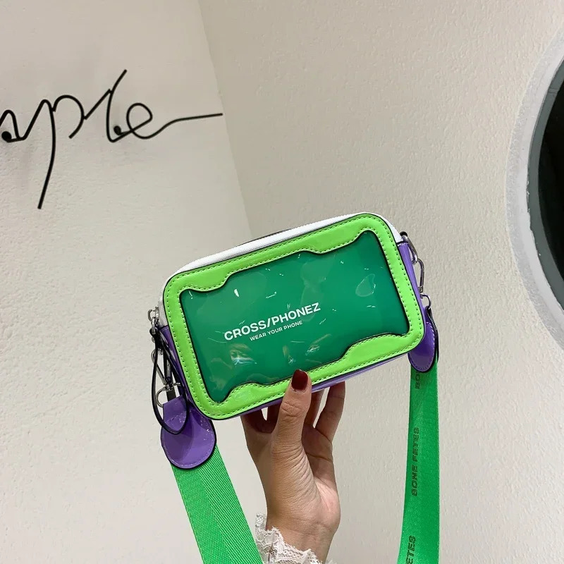 Summer Transparent Jelly Bag Trend Womens Clear PVC Crossbody Bag Candy Color Ladies Wide Shoulder Strap Messenger Beach Bag R250312