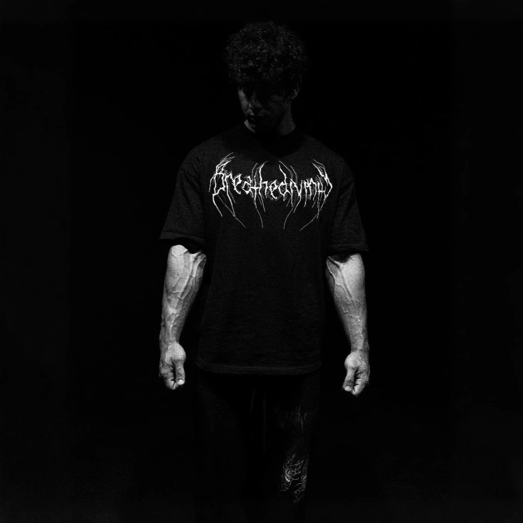 Breathedivity American street fashion brand dark style BD loose plus size pure cotton mens short sleeved T-shirt 250222