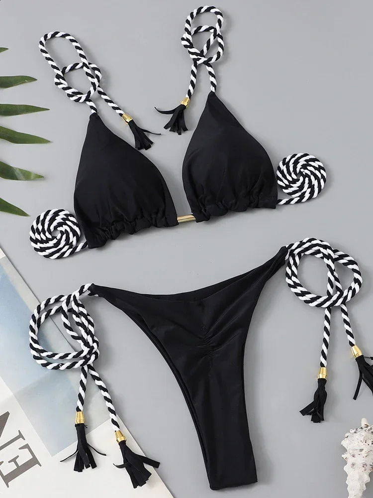 OIINAA Swimsuit Women Bikini Set Sexy Drawstring Beachwear Leopard Twopieces Swimwear Bathing Suit Lace Up 250313