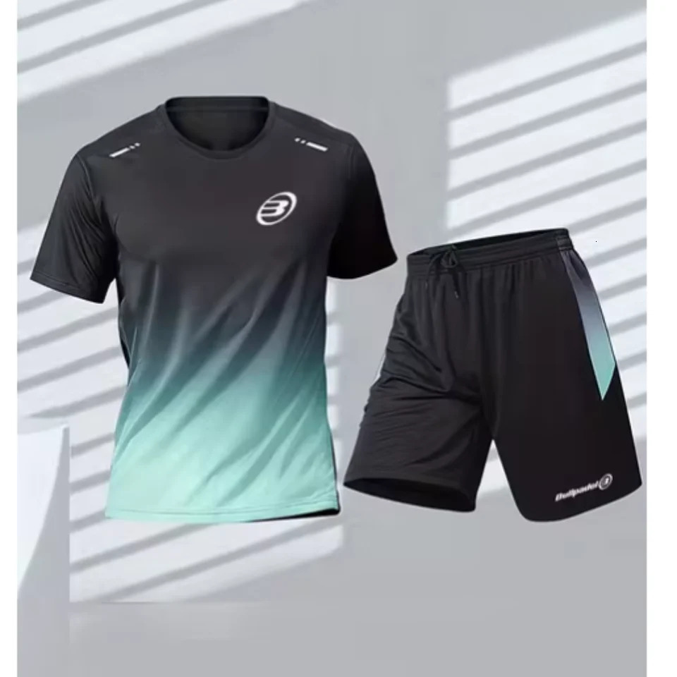 Bullpadel T-shir Tracksuit Summer Mens T-shirt And Shorts Tracksuit Breathable And Loose Tennis Tracksuit Running Training Wear 250312