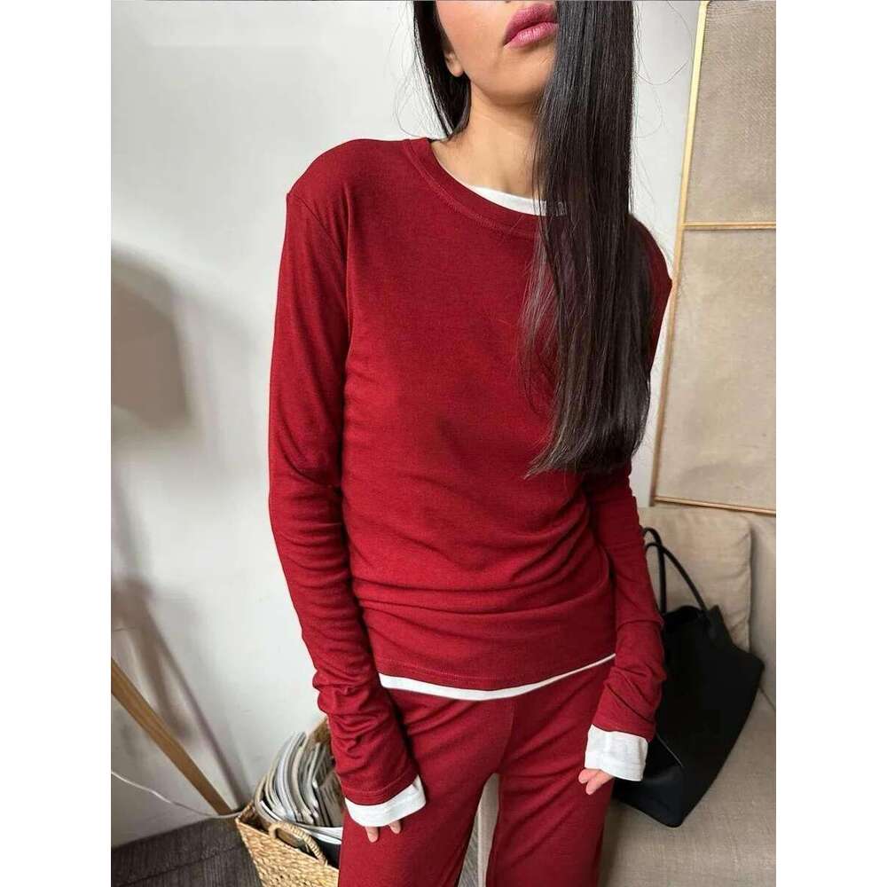 Modal Soft Loose Sets Women 2025 Casual Two Pieces Long Sleeve T Shirts And High Waist Dresses Outfits Tracksuit