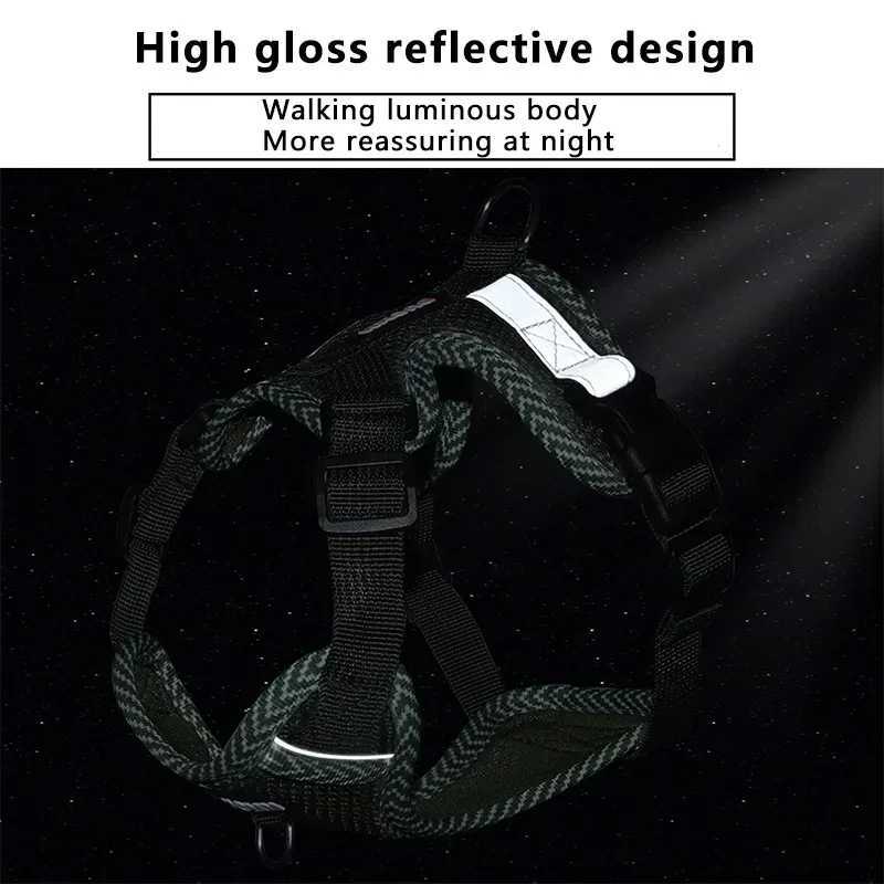 Pet Dogs Harness Comfortable Breathable Chest Back Straps for Small and Medium-sized Dogs Cats Pets Outdoor Reflective Harnesses M251213