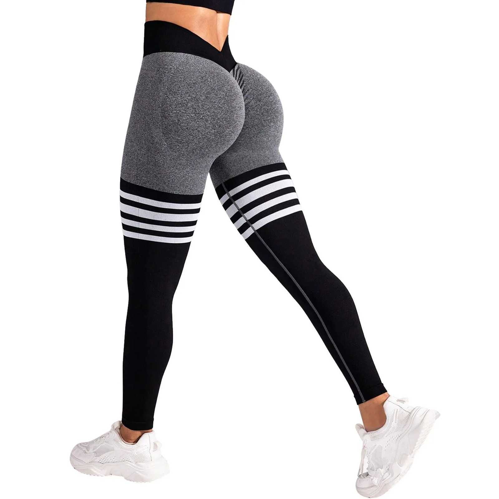 Active Pants Womens Pants Striped Outdoor Sports Leggings High Waisted Hip Lifting Clothing Quick Dry Running Exercise Fit Pantyhose Y2503125VQO