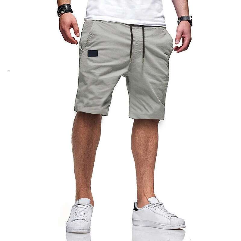 Source: Summer five quarter European size, pure cotton, elastic waist, straight through men's workwear shorts, 2025 new casual versatile fashion 