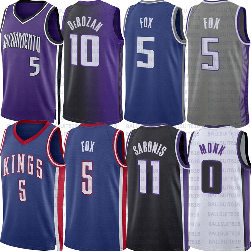 DeMarr DeRozan king Basketball Jerseys De Aaron Fox Domantas Sabonis Malik Monk Devin Carter Keegan Murray Kevin Huerter Trey Lyles Keon Ellis McDermott Jersey new