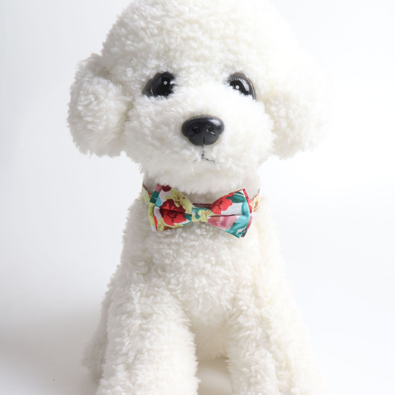 Breakaway Cat Collar with Bow Tie and Bell Floral Oil Painting Style Cat Kitten Collar with Removable Bowtie Adjustable Safety Collars for Girl Cats B