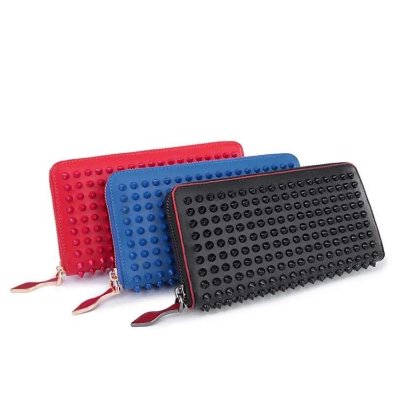 Buyuwant Rock Stud Rivet Women Genuine Leather Purse Fashion Long Wallet Clutch Bag Women's Handbags Gn-Wl-Flszcd