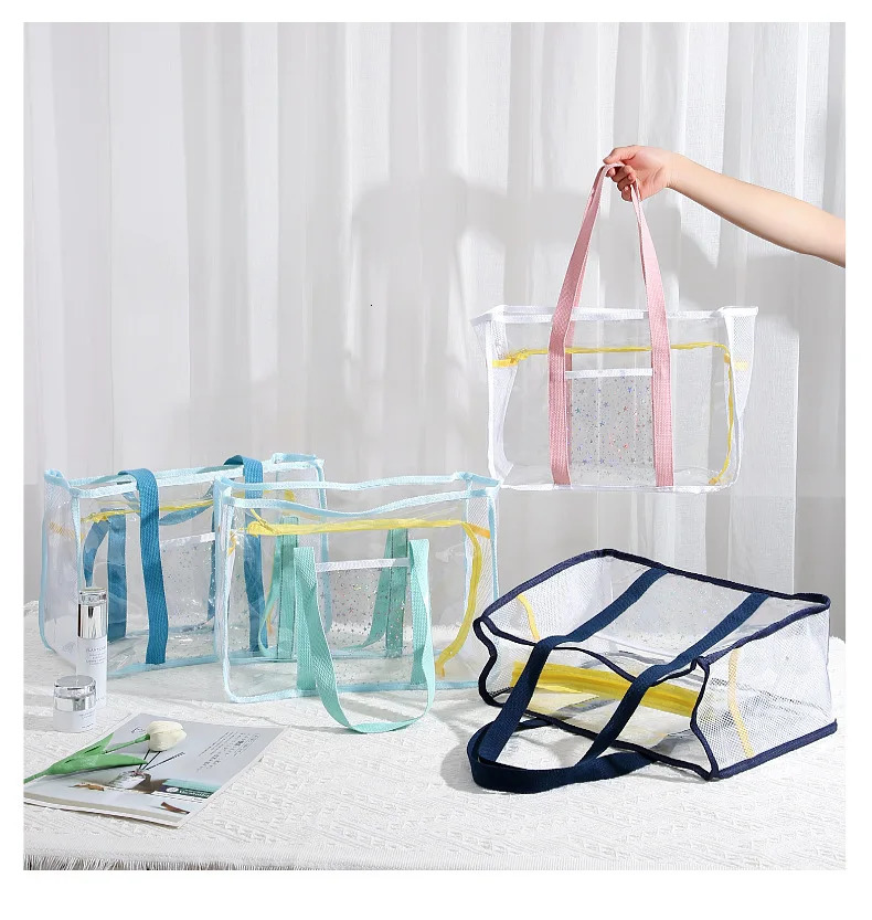 Extra Large Bogg Bag Summer PVC Beach Bag Basket Women Picnic Tote Bag Holes Waterproof Handbag Pouch Shopping Shoulder Bag R250312