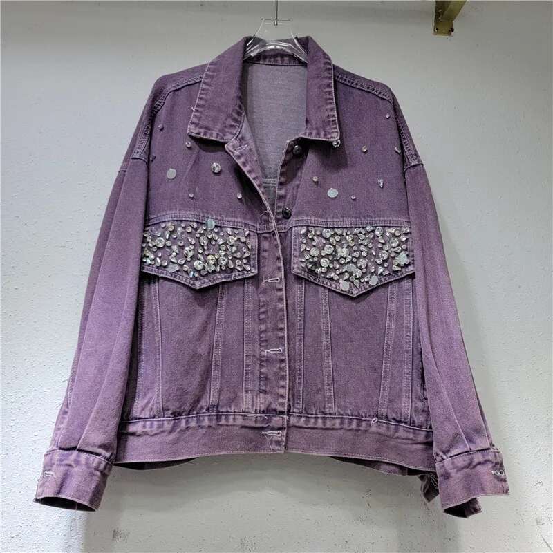 Dia Harbor Style Retro Washed Denim Women Spring And Autumn Design Sense Loose Versatile Jacket Top