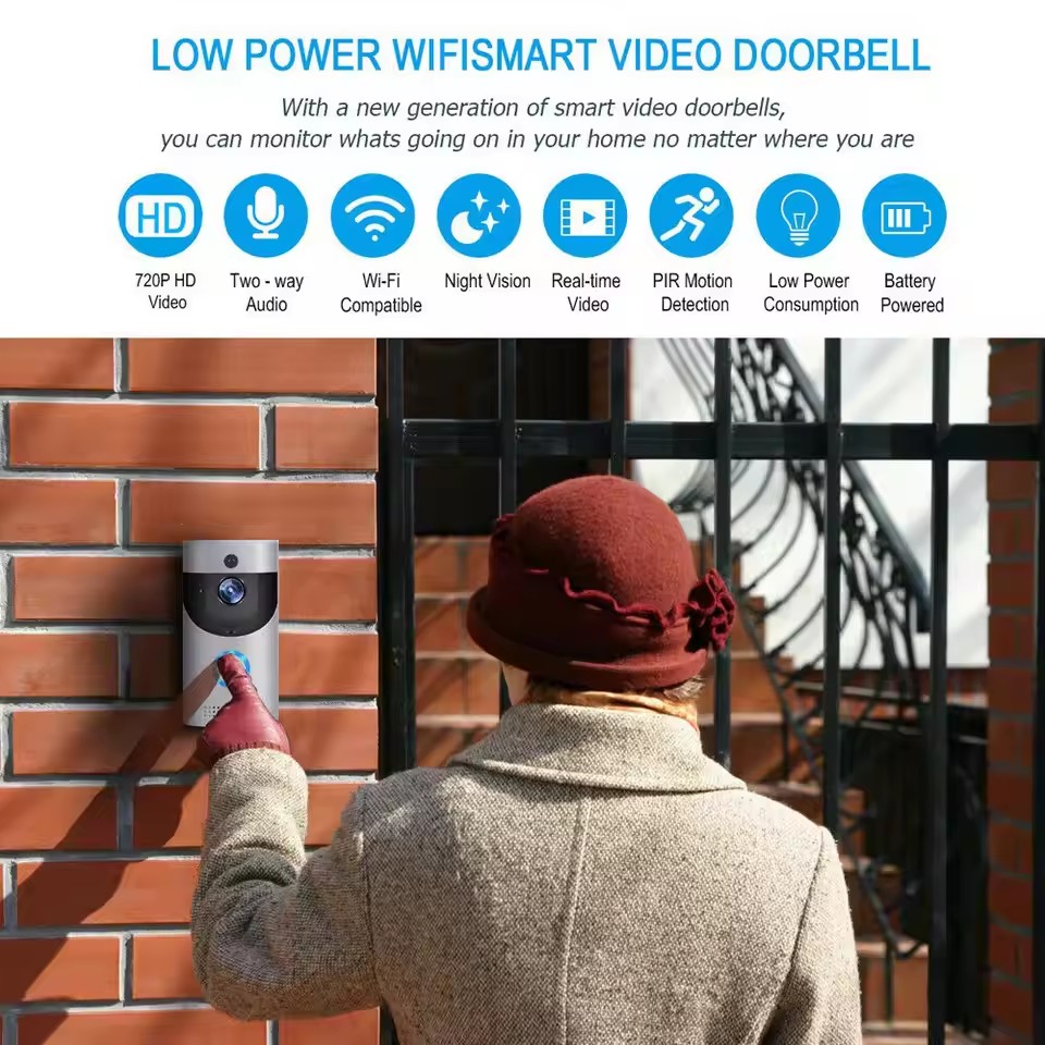 720P HD Smart Home Wireless WIFI Doorbell Camera Security Video Intercom IR Night Vision AC Battery Operated House Door Bell New V5