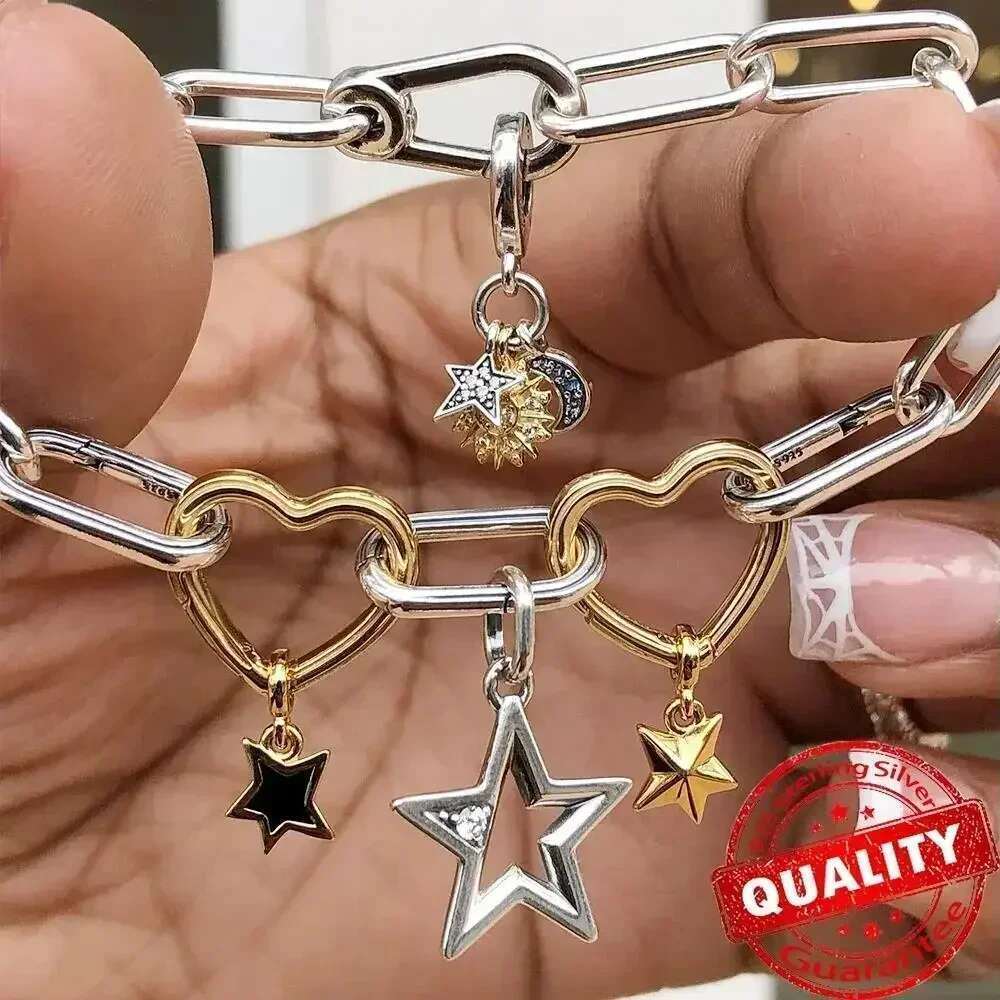 Classic 925 Sterling Silver Charms beads Wheel Eye Star Mini Dangle Charm Fit ME Bracelet DIY Jewelry Charm Making