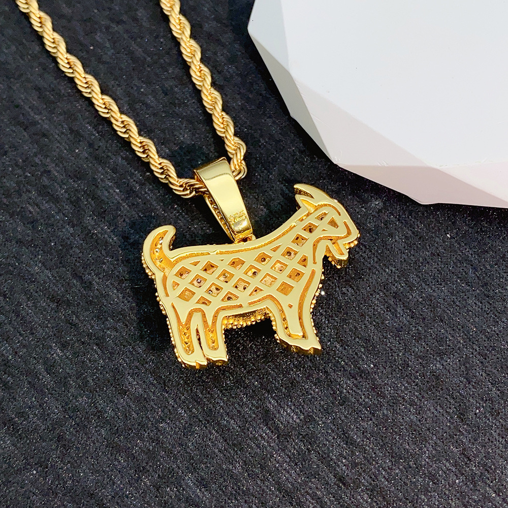 Hiphop jewelry sier moissanite hip-hop lamb pendant trend
