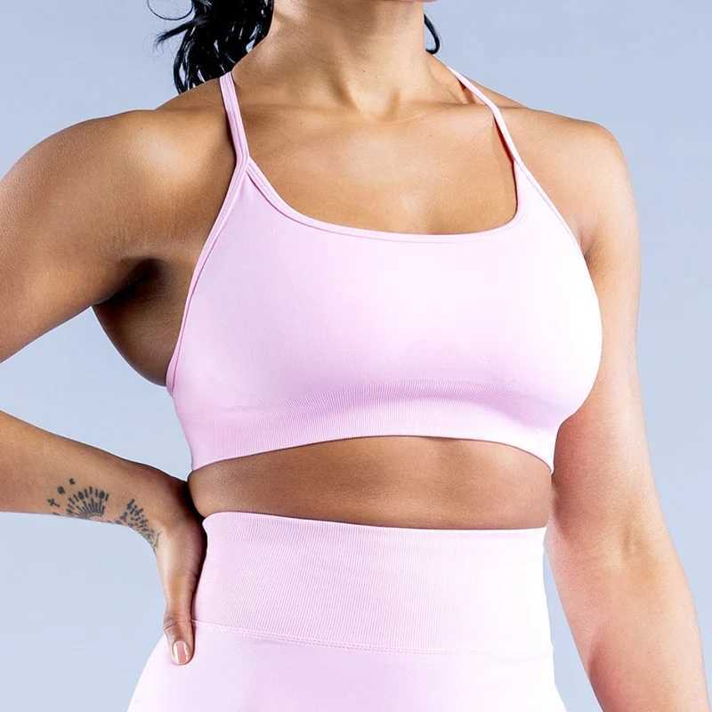 Active Shirts Tees Bra Underwear Top High Elasticity Nylon Cross Back Beautiful Backl Seaml Sports Bra Sport Bras Women Gym Y2503123Z6K