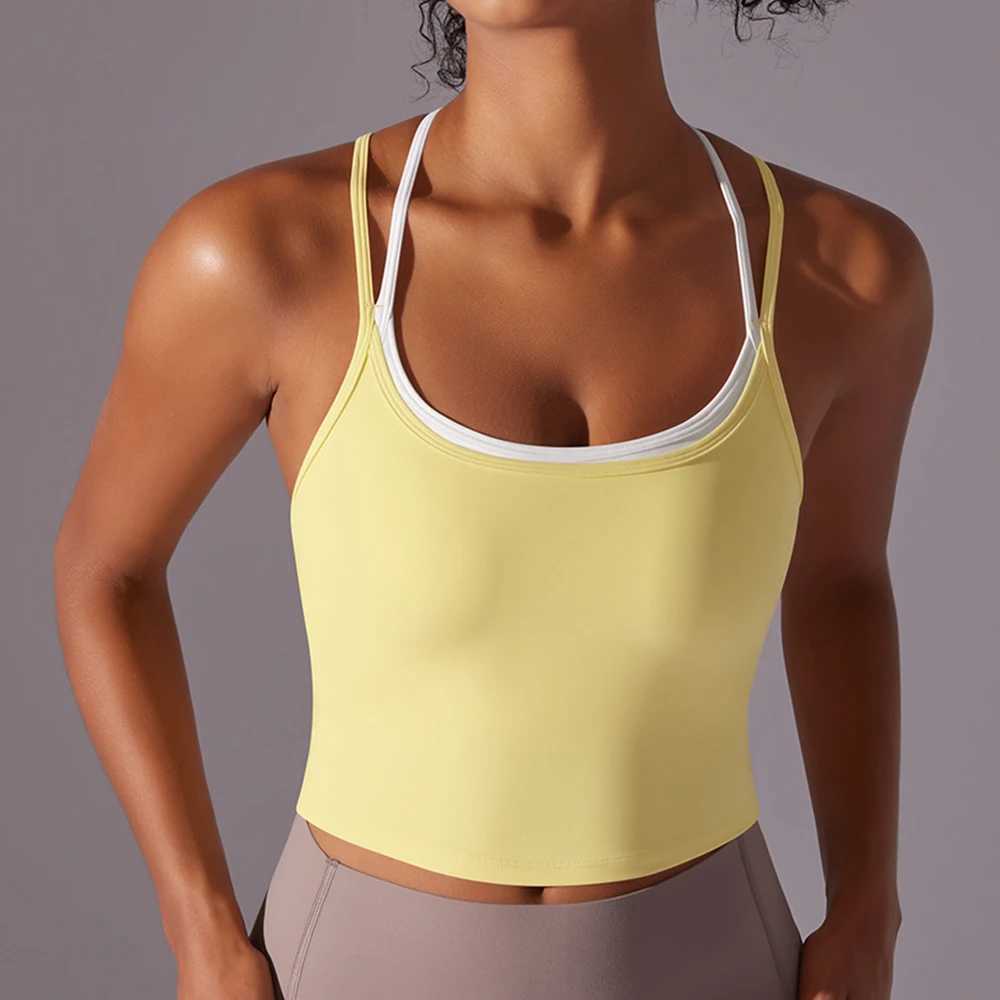 Women's Tracksuits Women Solid Color Fitn Bra Gym Top Backl Workout Top Female Push Up Running Sport Bra Sports Underwear Vest Y2503125EHE