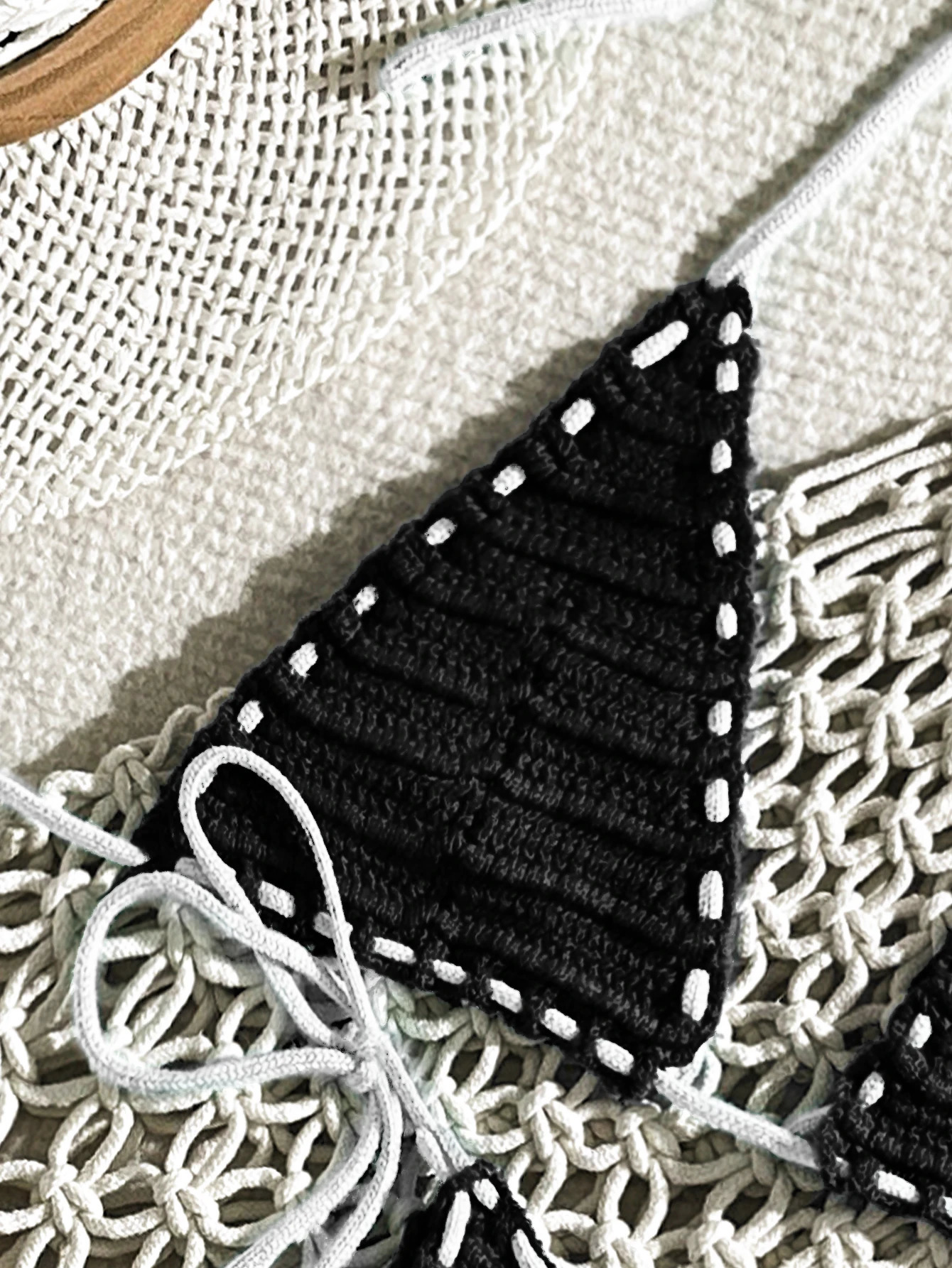 InX crochet bikini ladies swimwear micro bikinis woman black bathing suit knit swimsuit thong beachwear summer 250311