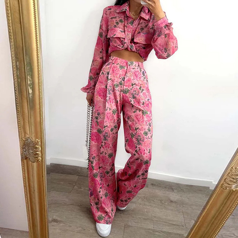 2025 Spring New Printed Collar Long Sleeve Top, Vest Pants, Temperament Commuter Set For Women