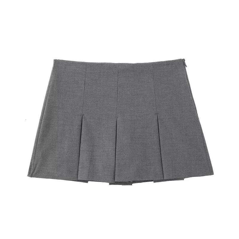 Women's High Waist Skirts Pleated Skirt Women Striped Bermuda Woman Casual Mini Shorts