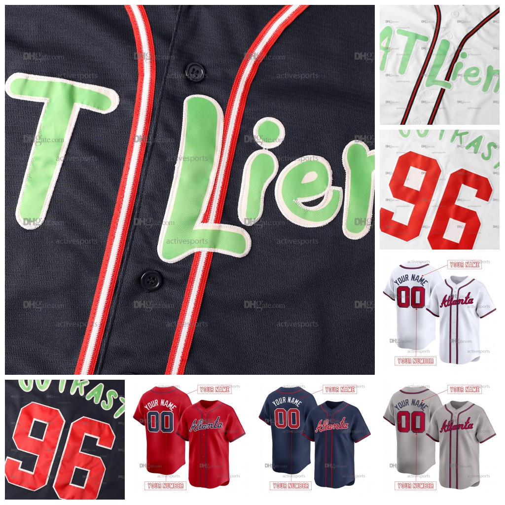 Custom 13 Acuna Jr. Olson Baseball Jersey Riley Arcia Albies Harris II Kelenic Strider Stitched Number Name Mens Womens Youth