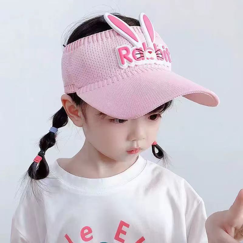 Summer baseball cap New Children's Empty Top Sunscreen Cute Rabbit Male and Female UV Protection Duck Tongue Travel Trendy Sun Hat